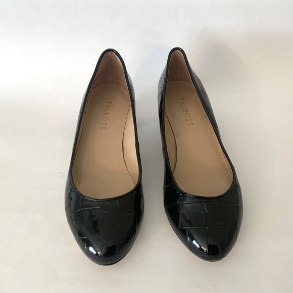 Talbots Black Crocodile Patent Leather Pump Block heel Women’s Dress Shoes 8 - Picture 5 of 12